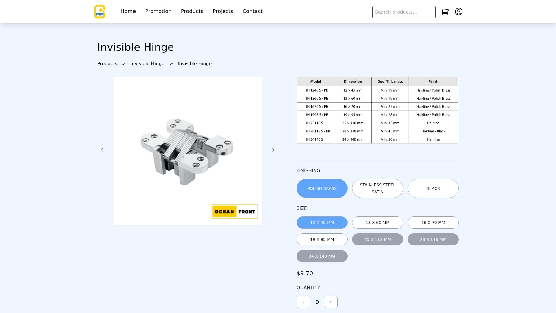 OceanfrontHardware desktop view